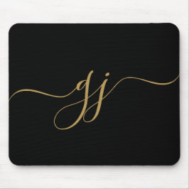Snyggt Elegant Skript Initial Guld Monogram Musmatta