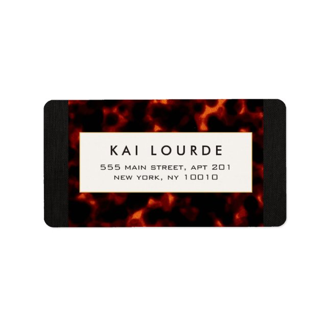 Snyggt Elegant Tortoiseshell Adressetikett (Framsidan)