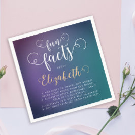 Snyggt Elegant Turkos Gradient Roligt Facts Dam Pappersservett