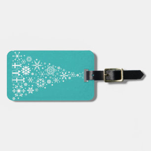 Snyggt elegant vit och teal Julgran Bagagebricka