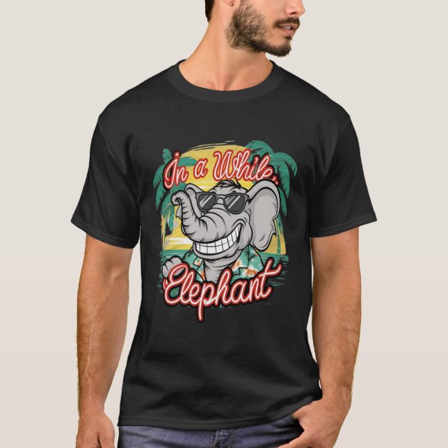 Snyggt Elephant och Tropical Vibes T Shirt (Framsida)