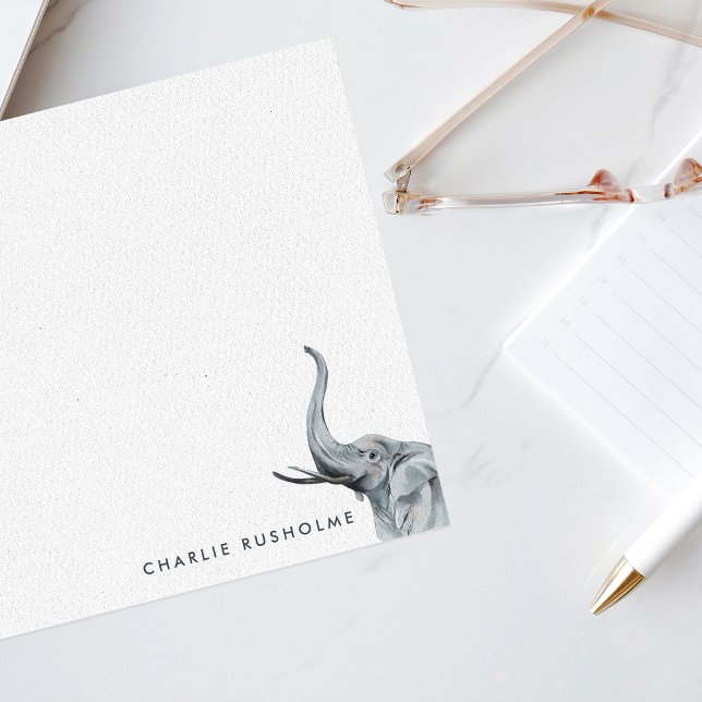 Snyggt Elephant Personlig Stationery Anteckningskort (Skapare uppladdad)