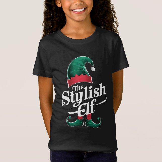Snyggt-Elf-gruppen matchar familjejulen T Shirt (Framsida)