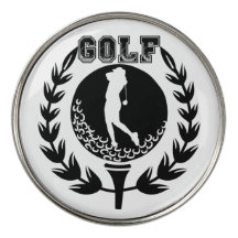 Snyggt Emblem of Golfer in Black