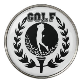 Snyggt Emblem of Golfer in Black