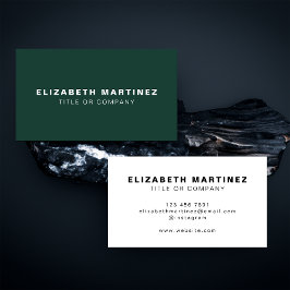 Snyggt Emerald Grönt Front and Back Personlig Visitkort