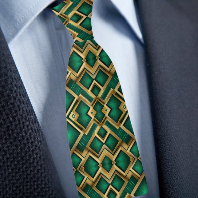 Snyggt Emerald och Guld Necktie Slips (Skapare uppladdad)