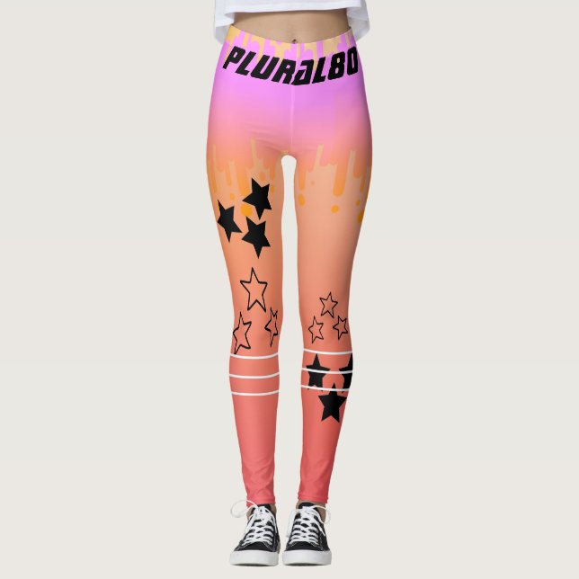 Snyggt - engrammad rosa-övertoningsworkout leggings (Framsida)