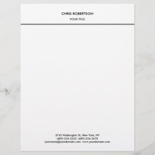 Snyggt Enkel Grått Line White Minimalist Modern Brevhuvud