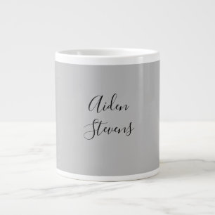 Snyggt Enkel Grått-minimalistisk kalligrafi Jumbo Mugg