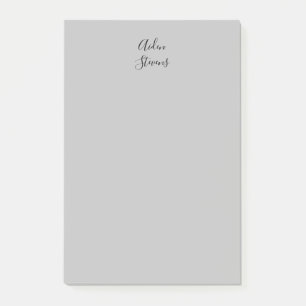 Snyggt Enkel Grått-minimalistisk kalligrafi Post-it Block