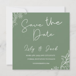 Snyggt enkel minimal Elegant modern grönt Inbjudningar