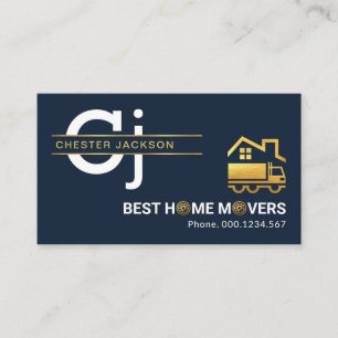 Snyggt Enkel monogram Guld Linjer Home Mover Visitkort