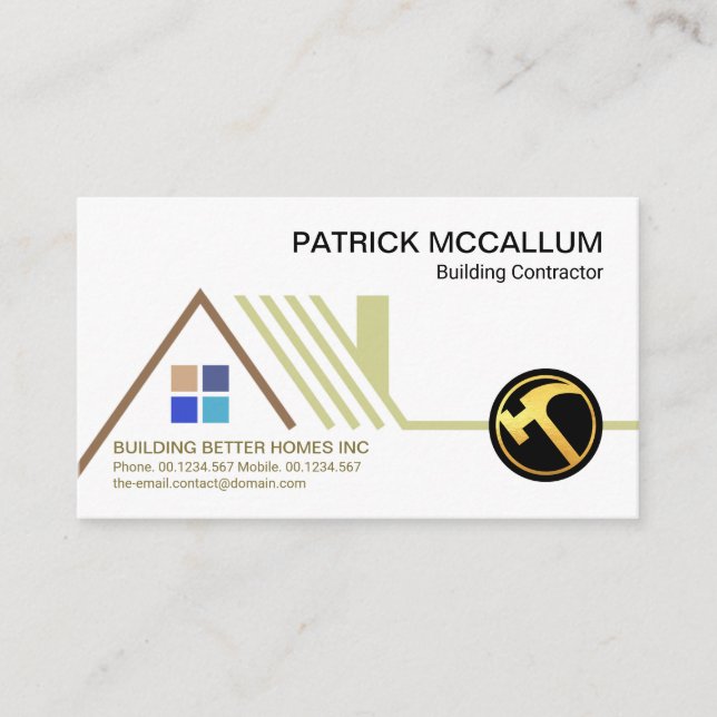 Snyggt Enkel renovering av Gräns-hemmet med tak Visitkort (Framsida)