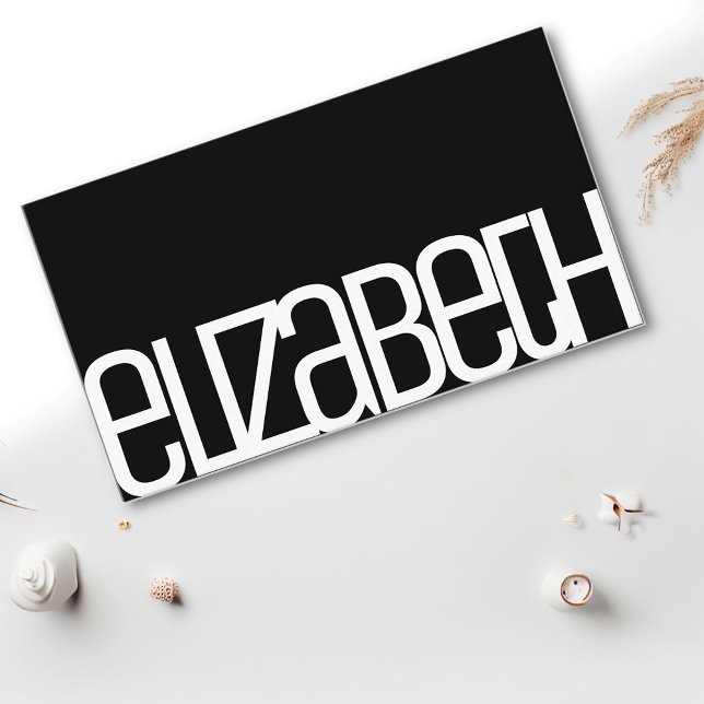 Snyggt Enkel svart, vit, minimalistisk modern, vit Visitkort (Skapare uppladdad)