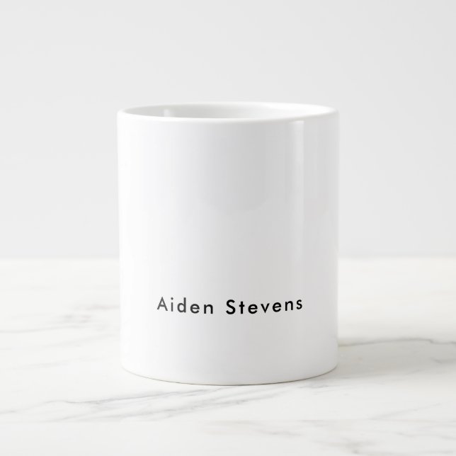 Snyggt Enkel svartvit minimalistisk slapp Jumbo Mugg (Framsidan)