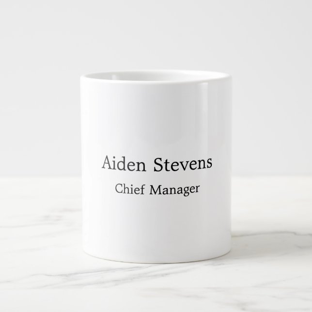 Snyggt Enkel svartvit minimalistisk slapp Jumbo Mugg (Framsidan)