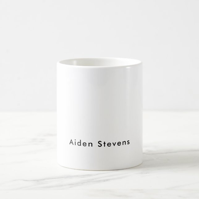 Snyggt Enkel svartvit minimalistisk slapp Kaffemugg (Center)