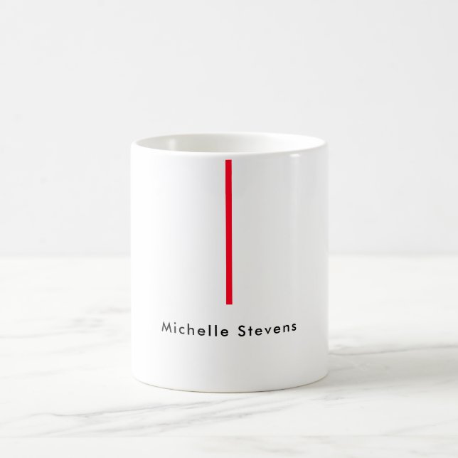 Snyggt Enkel svartvit svartvit minimalistisk svart Kaffemugg (Center)
