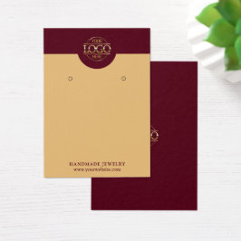 Snyggt enkelt Burgundy Red Jewelry Visning Card Visitkort