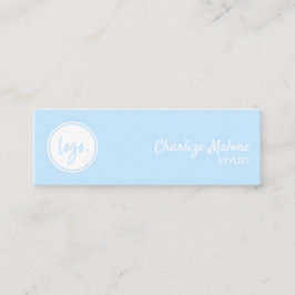 SNYGGT ENKELT HANTERAD SKRIPTSKYDDSLOGOTYP BLUE MI MINI VISITKORT