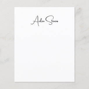 Snyggt Enkelt, svart och vit, minimalistiskt Namn Flygblad