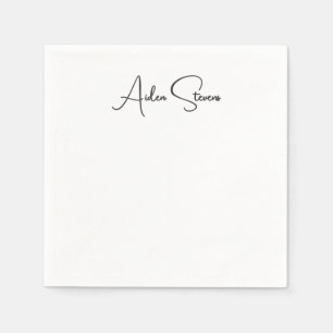 Snyggt Enkelt, svart och vit, minimalistiskt Namn Pappersservett