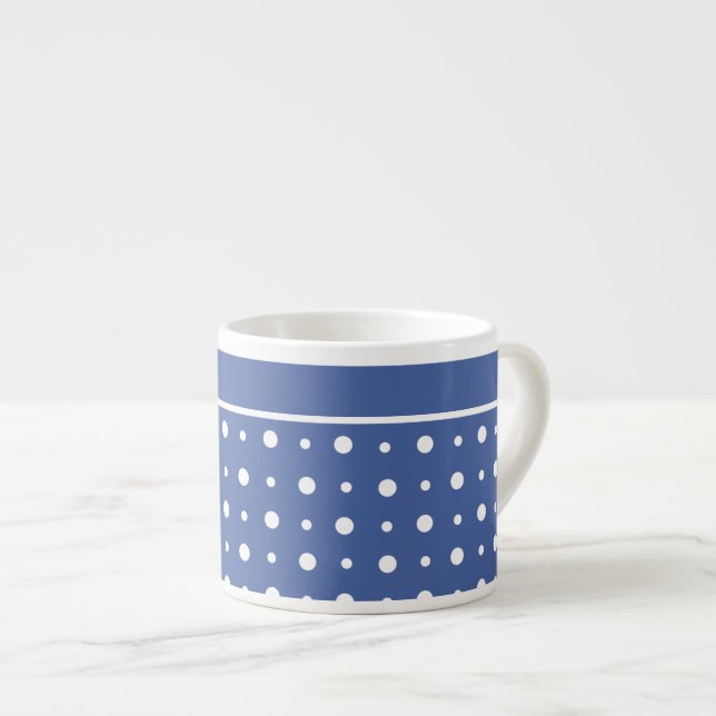 Snyggt Espressokaffe Mugg, Mörk blått Polka dots Espressomugg (Framsida höger)