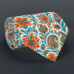 Snyggt Ethnic Colorful Paisley Blommigt Art Mönste Slips<br><div class="desc">Den här snyggt placerade klassiska sydvästra paislekonstruktionen har en levande mönster av terracotta orange,  tealblått,  rött och grönt blommor och löv. Dess utmärkande drag och snyggt gör den idealisk för professionellen och den sofistikerade affärsmannen,  som kombinerar både mode och trendighet.</div>