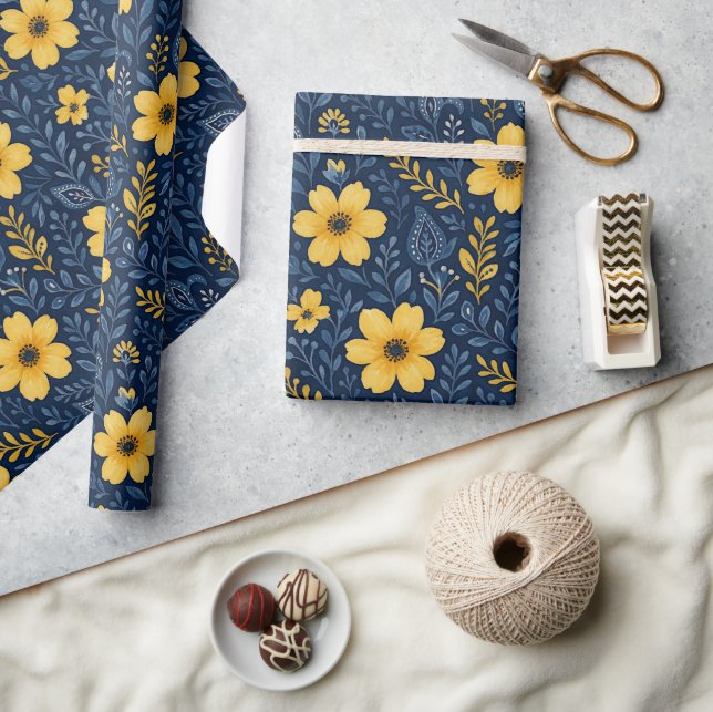 Snyggt Etniska MedelhavsBlommigten Art Mönster Presentpapper (Hantverk)