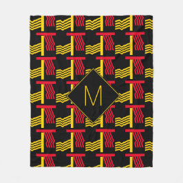 Snyggt Etniskt geometriskt monogram Fleecefilt