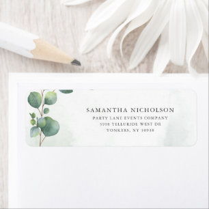Snyggt Eucalyptus Botanisk Returadress Etikett