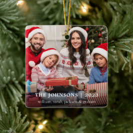 Snyggt-familjens fotojul julgransprydnad keramik