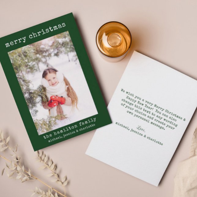 Snyggt-familjens fotominimalistiska julkort tack kort (Skapare uppladdad)