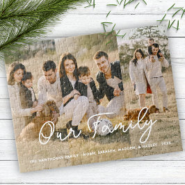 Snyggt Family Photo Collage Script Typography Pussel