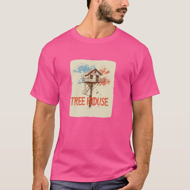 Snyggt färgat Treehouse-utförande T Shirt (Framsida)
