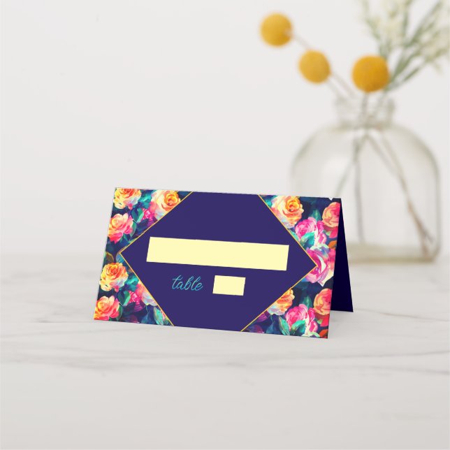 Snyggt Färgblommor bröllop Placeringskort (Framsida)