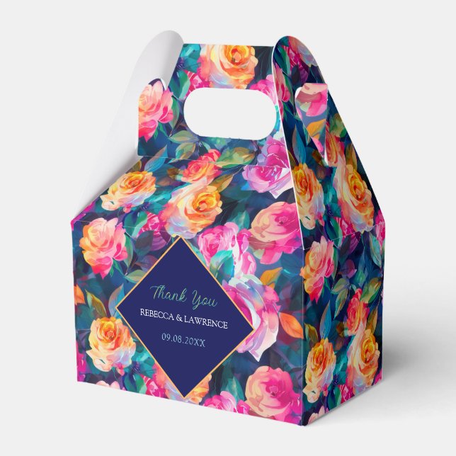 Snyggt Färgblommor bröllop Presentaskar (Framsidan Sidan)