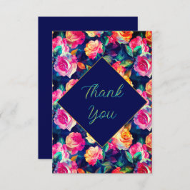 Snyggt Färgblommor bröllop Tack Kort