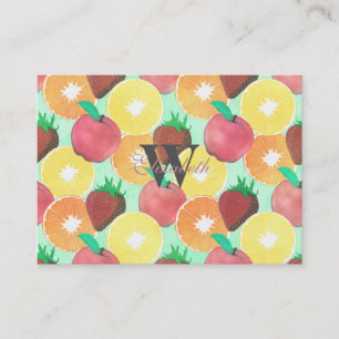 Snyggt Färgfläckig sommarfruktdesign Visitkort