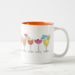 Snyggt Färgfyllda cocktail Drinks Simple Whimsical Två-Tonad Mugg