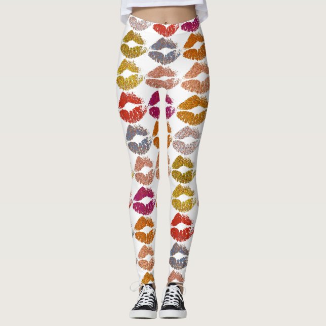 Snyggt Färgt Läppar #26 Leggings (Framsida)