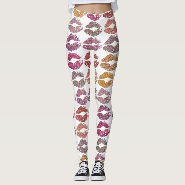Snyggt Färgt Läppar #28 Leggings (Framsida)
