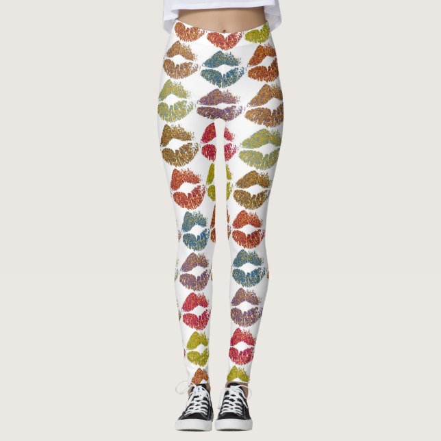 Snyggt Färgt Läppar #38 Leggings (Framsida)