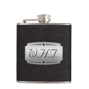 Snyggt Faux Black-läder Skriv ut Monogram Fickplunta