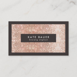 Snyggt Faux Copper Sequin Beauty och Mode Visitkort