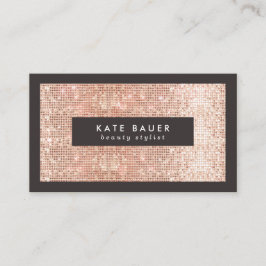 Snyggt Faux Copper Sequin Beauty och Mode Visitkort