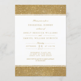 Snyggt Faux Guld Glitter Rehearsal Dinner Inbjudan