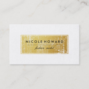 Snyggt Faux Guld Grunge Ram White Background Visitkort