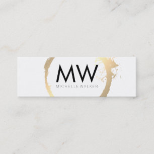 Snyggt Faux Guld Ring med Chic Monogram Mini Visitkort